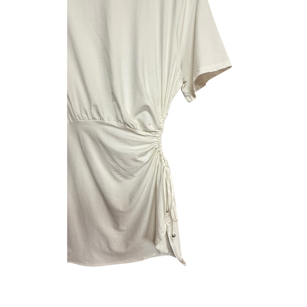 SNDYS NEW Lola Mini Dress in White Size M Jersey Cotton Blend Stretchy Unlined - Picture 10 of 13
